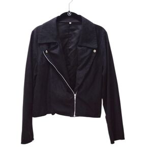 Black Moto Jacket With Zipper At End Of Sleeve Size 2XL / 2X